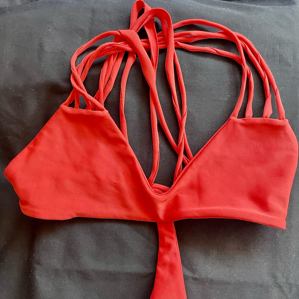 NEW Mikoh Makaha Multi String Racerback Cut out Monokini Swimsuit Paprika Small - Picture 8 of 16
